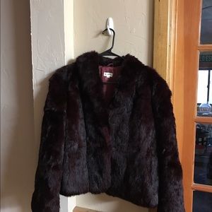 Rabbit Fur Jacket dyed DARK purple.